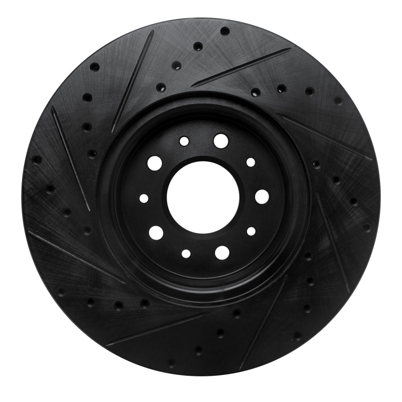 Cadillac CT4 Brake Rotor (1) - Front Right - R1 Concepts - Drill & Slot - Black - `13-`25